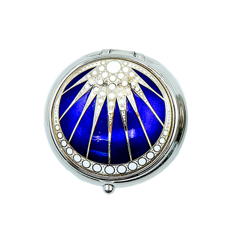 Small round-shaped enamel pillbox
